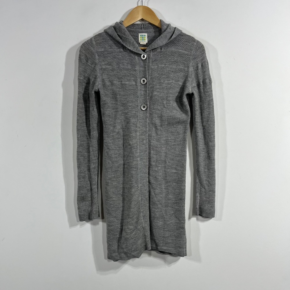 Title Nine Granola Washable Wool Hooded Longline Cardigan Sweater Womens Small